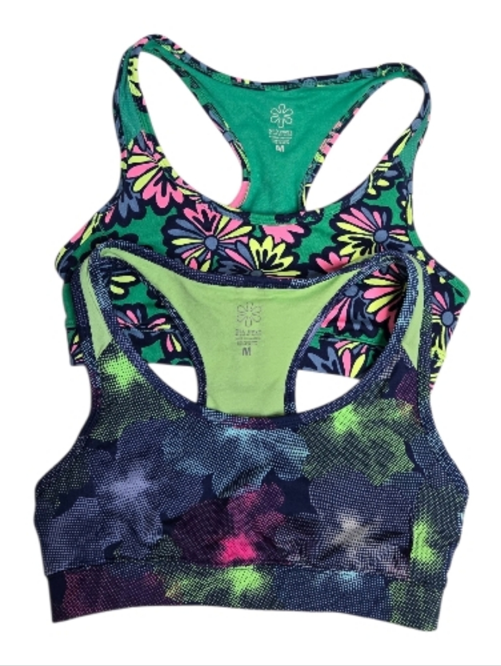 OLD NAVY printed gym workout raceback sports bras M